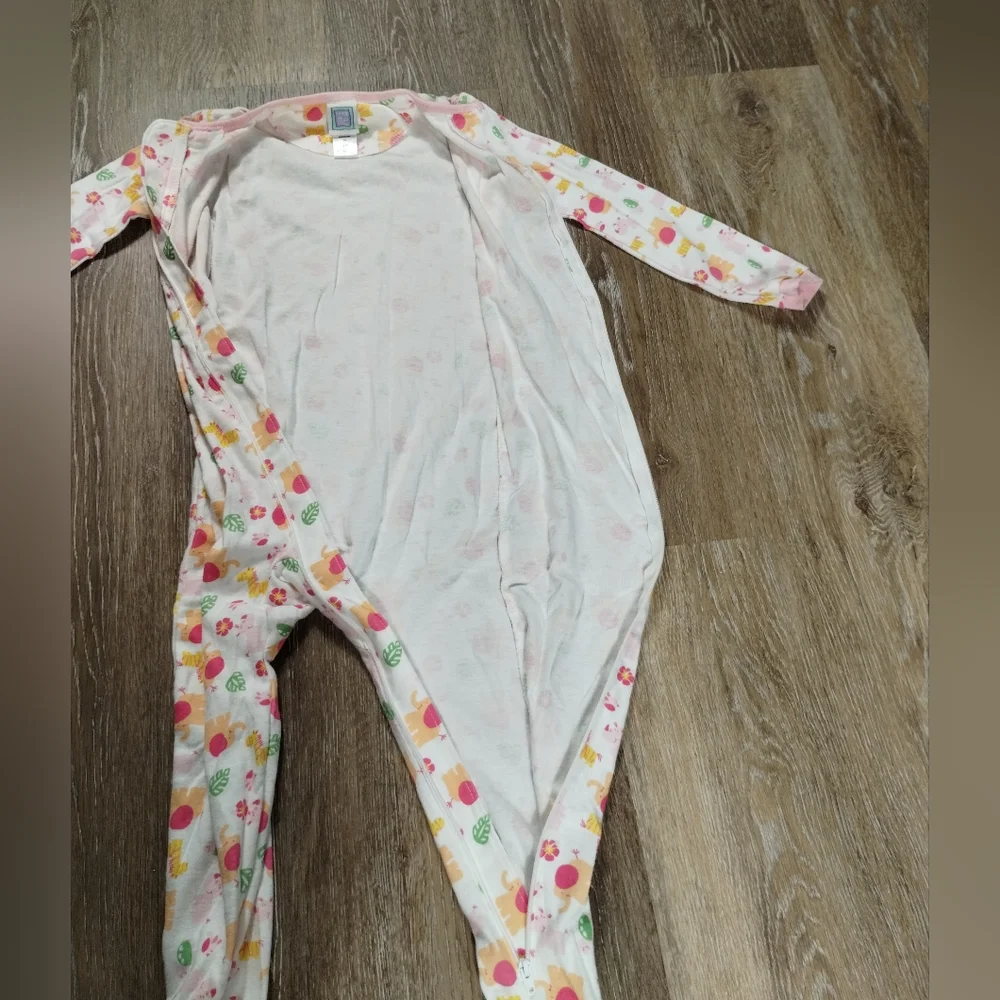 •Little Me 4T Zoo Safari Animals Onesie Zip Up Footies PJ Sleeper sleep wear - Picture 4 of 16